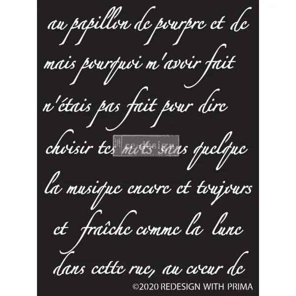 Re- Design with Prima BUTTERFLY SCRIPT - 9"×13 1/2" REDESIGN STENCIL Prima Re-Design