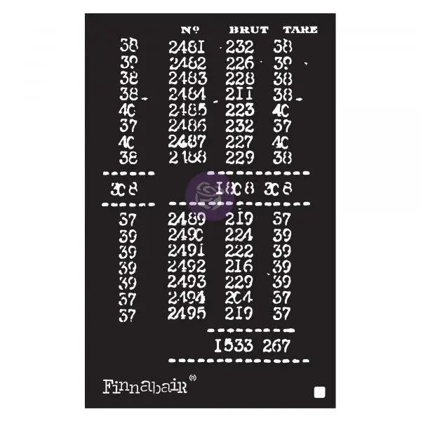 Book of Numbers-Finnabair Stencil – 1 Piece, 6″X9″ Prima Re-Design