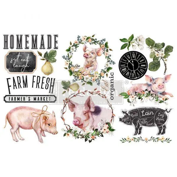 Farm Fresh Mini-Transfer - Total Sheet Size: 6″ X 12″, CUT INTO 3 SHEETS Prima Re-Design