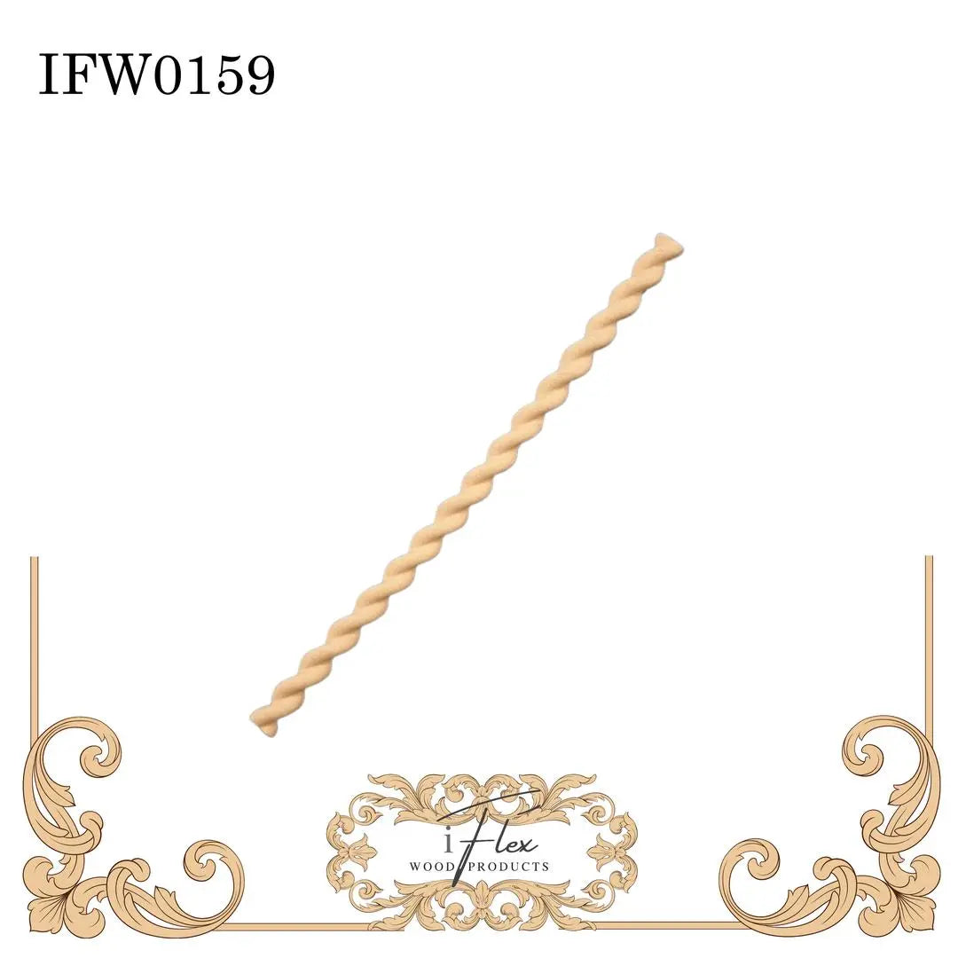 IFW 0159 Decorative braid trim, small for crafts, barley twist look iFlex Wood Products