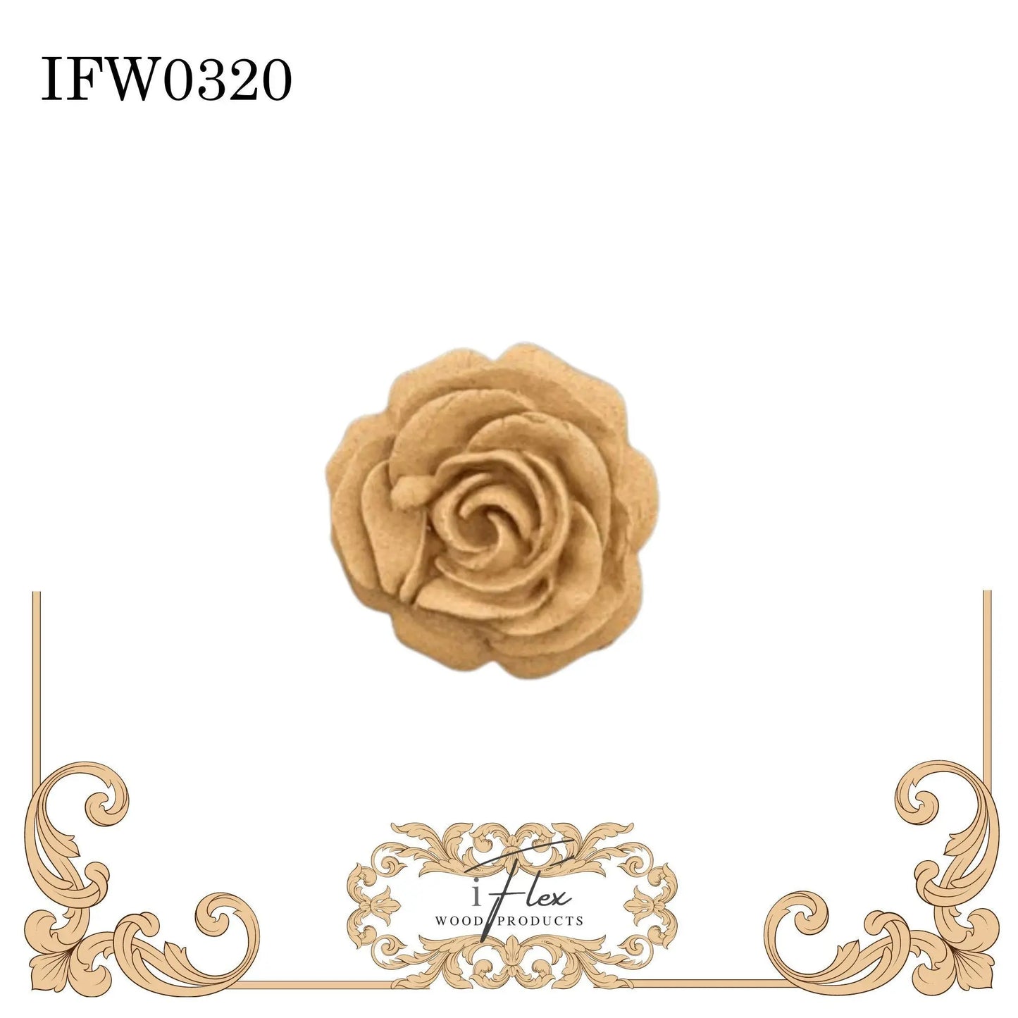 IFW 0320 iFlex Wood Products, Flower bendable mouldings, flexible, wooden appliques