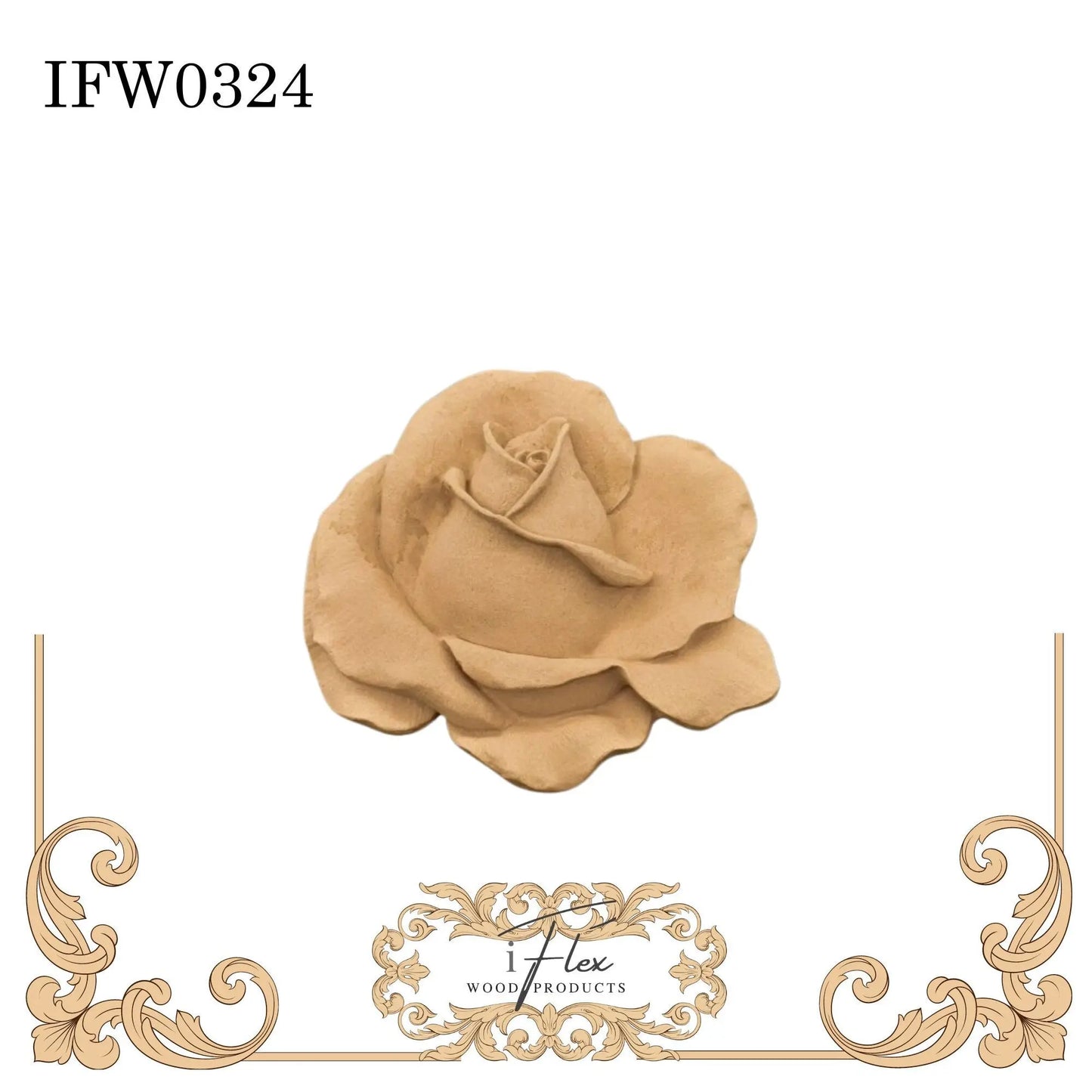 IFW 0324 iFlex Wood Products Flower bendable mouldings, flexible, wooden appliques