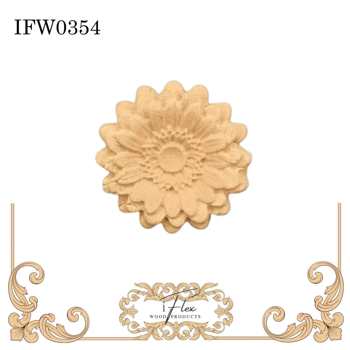IFW 0354 iFlex Wood Products Flower bendable mouldings, flexible, wooden appliques