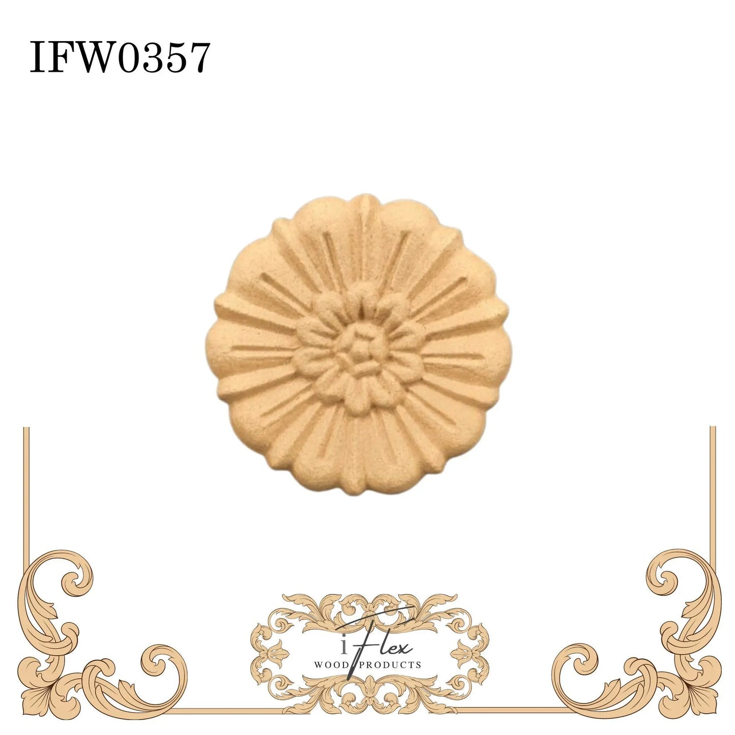 IFW 0357 iFlex Wood Products Flower bendable mouldings, flexible, wooden appliques