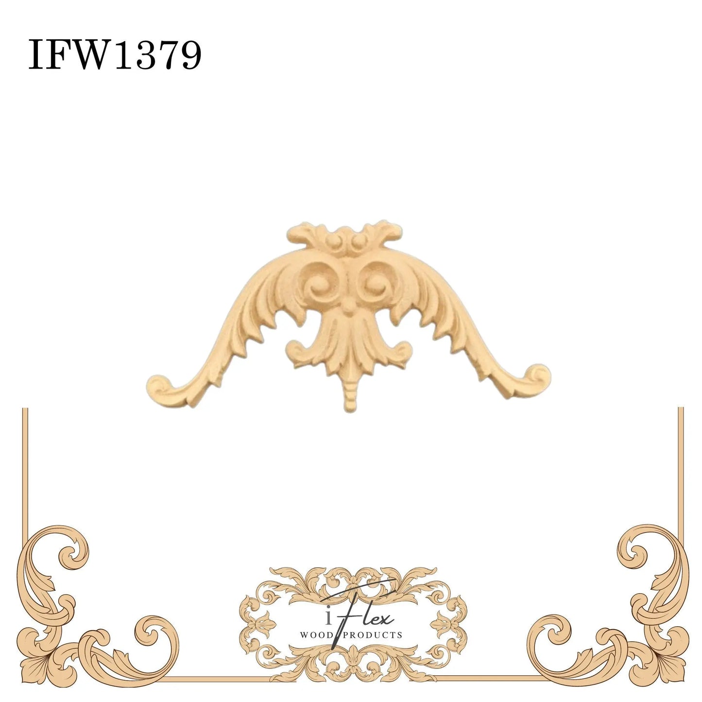 IFW 1379 iFlex Wood Products, bendable mouldings, flexible, wooden appliques, plume