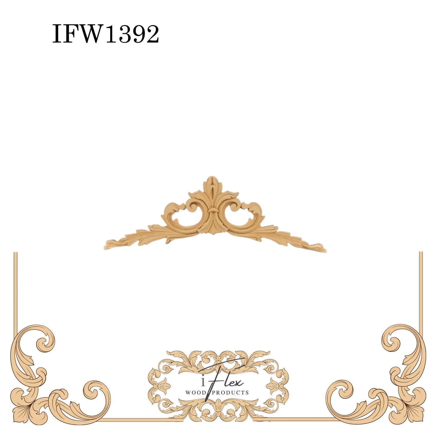 IFW 1392 iFlex Wood Products, bendable mouldings, flexible, wooden appliques, pediment