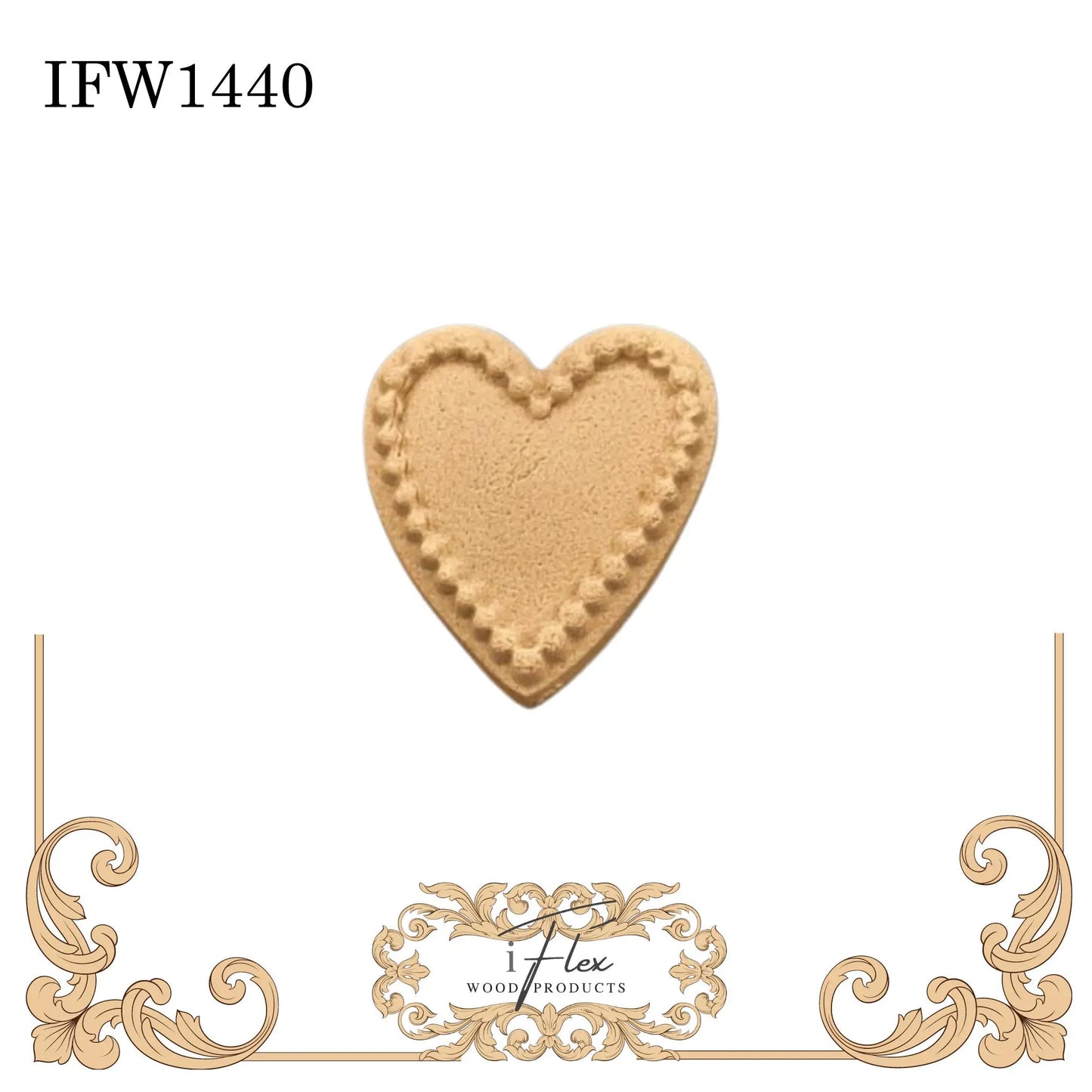 IFW 1440 iFlex Wood Products, bendable mouldings, flexible, wooden appliques, heart misc iFlex Wood Products