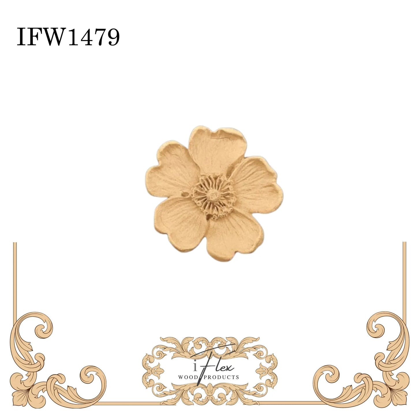 IFW 1479 Flexible embellishment 5 petal flower