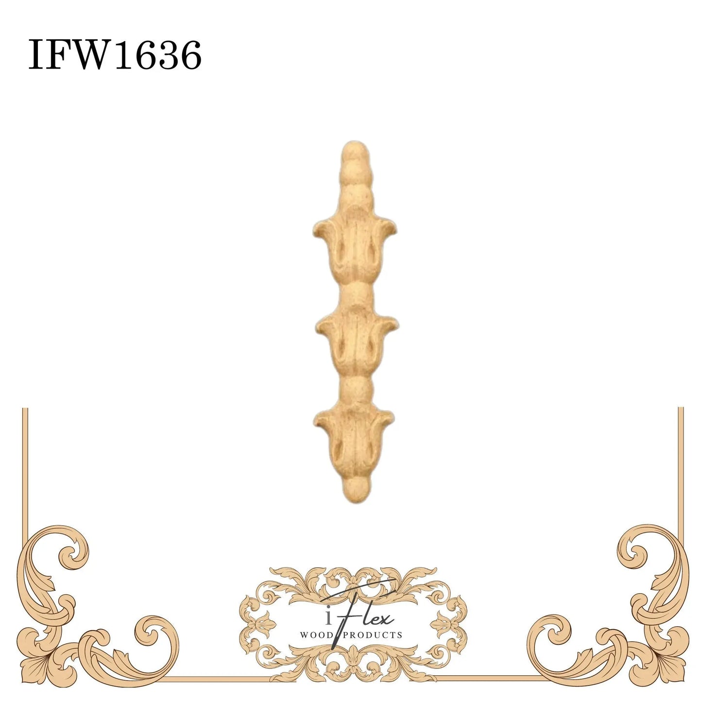 IFW 1636 iFlex Wood Products, bendable mouldings, flexible, wooden appliques, drop