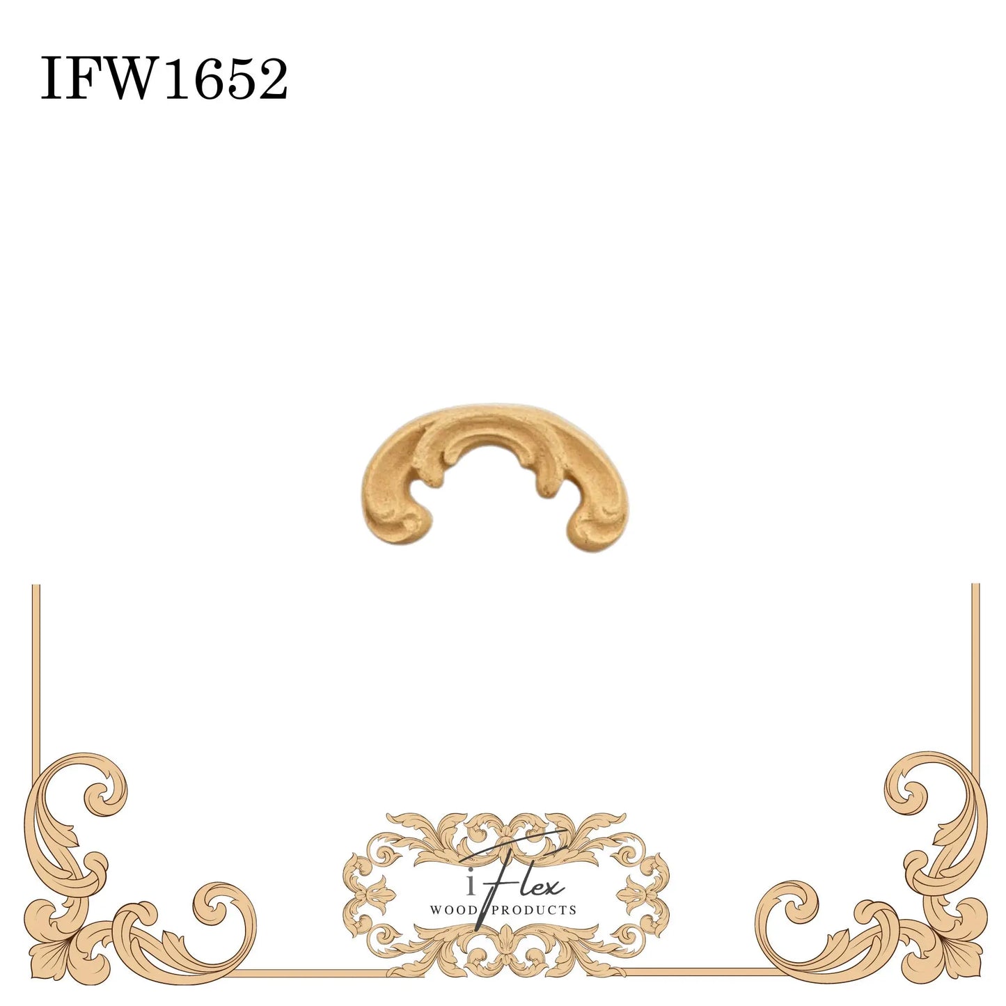IFW 1652 iFlex Wood Products, bendable mouldings, flexible, wooden appliques, scroll iFlex Wood Products