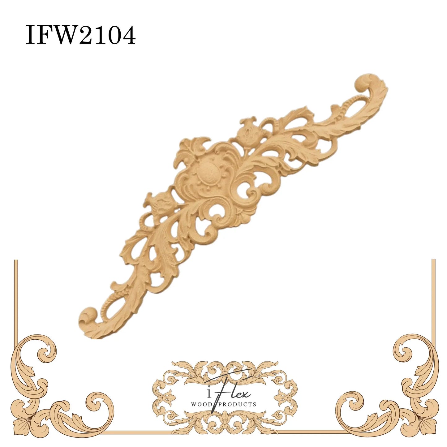 IFW 2104 iFlex Wood Products, bendable mouldings, flexible, wooden appliques, pediment, architectural piece iFlex Wood Products