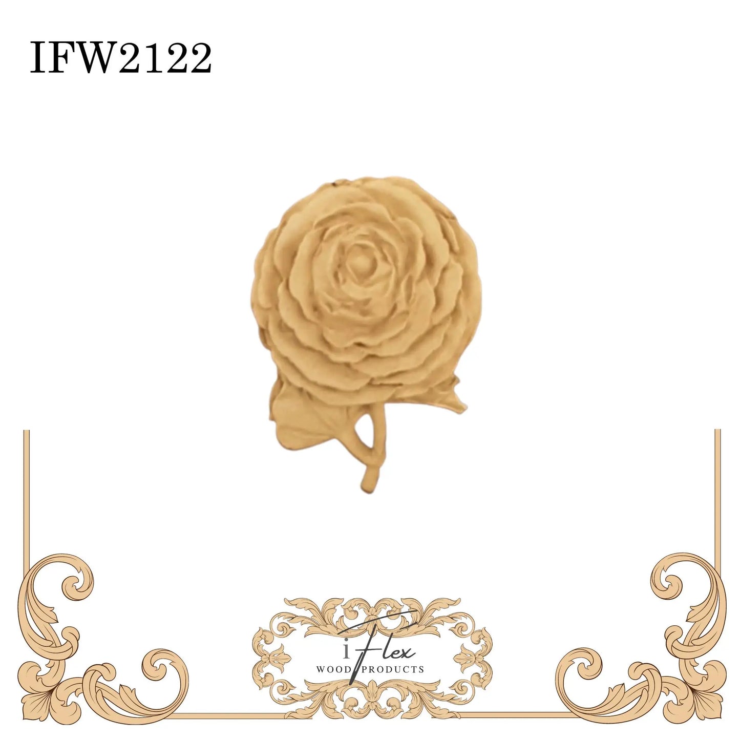 IFW 2122 iFlex Wood Products, bendable mouldings, flexible, wooden appliques, flower iFlex Wood Products