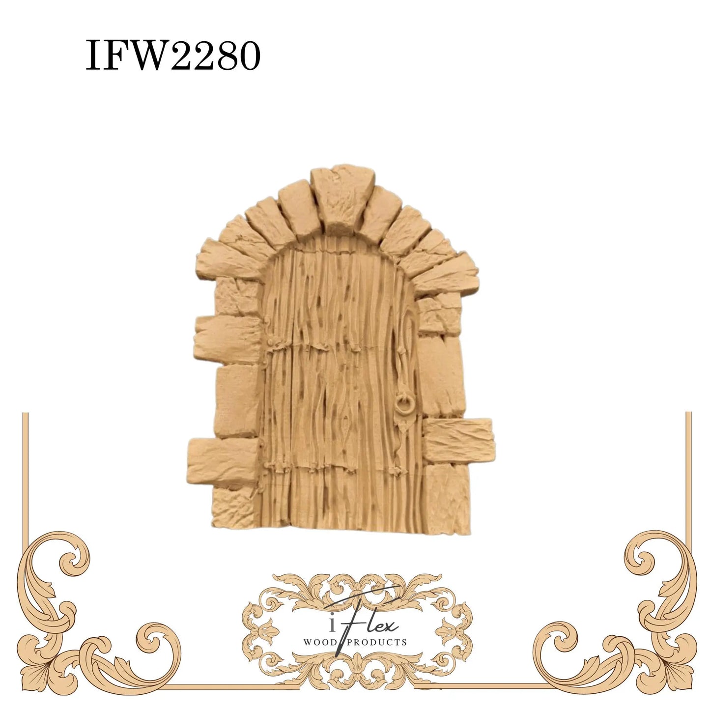 IFW 2280-R iFlex Wood Products, bendable mouldings, flexible, wooden appliques, fairy door, misc iFlex Wood Products