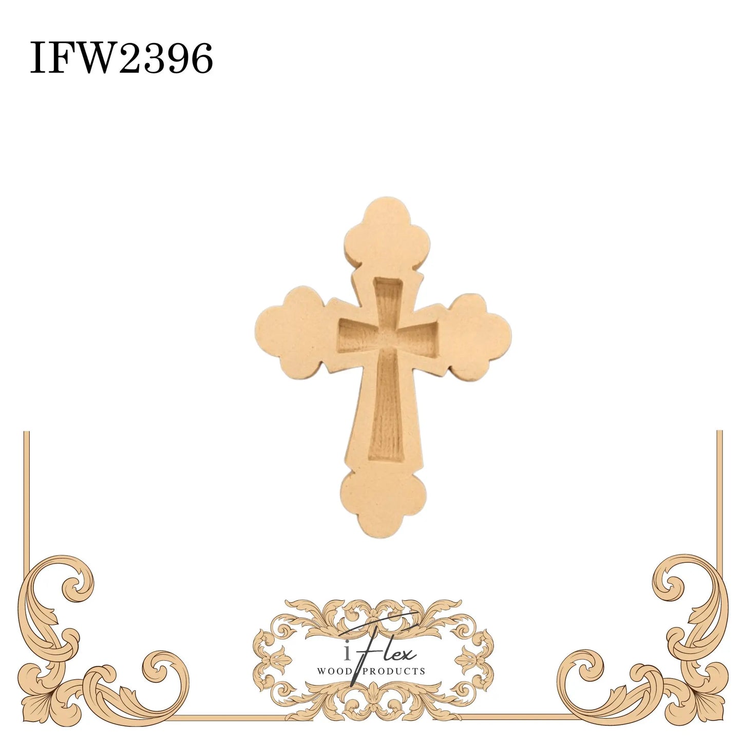 IFW 2396 iFlex Wood Products, bendable mouldings, flexible, wooden appliques, cross, misc iFlex Wood Products