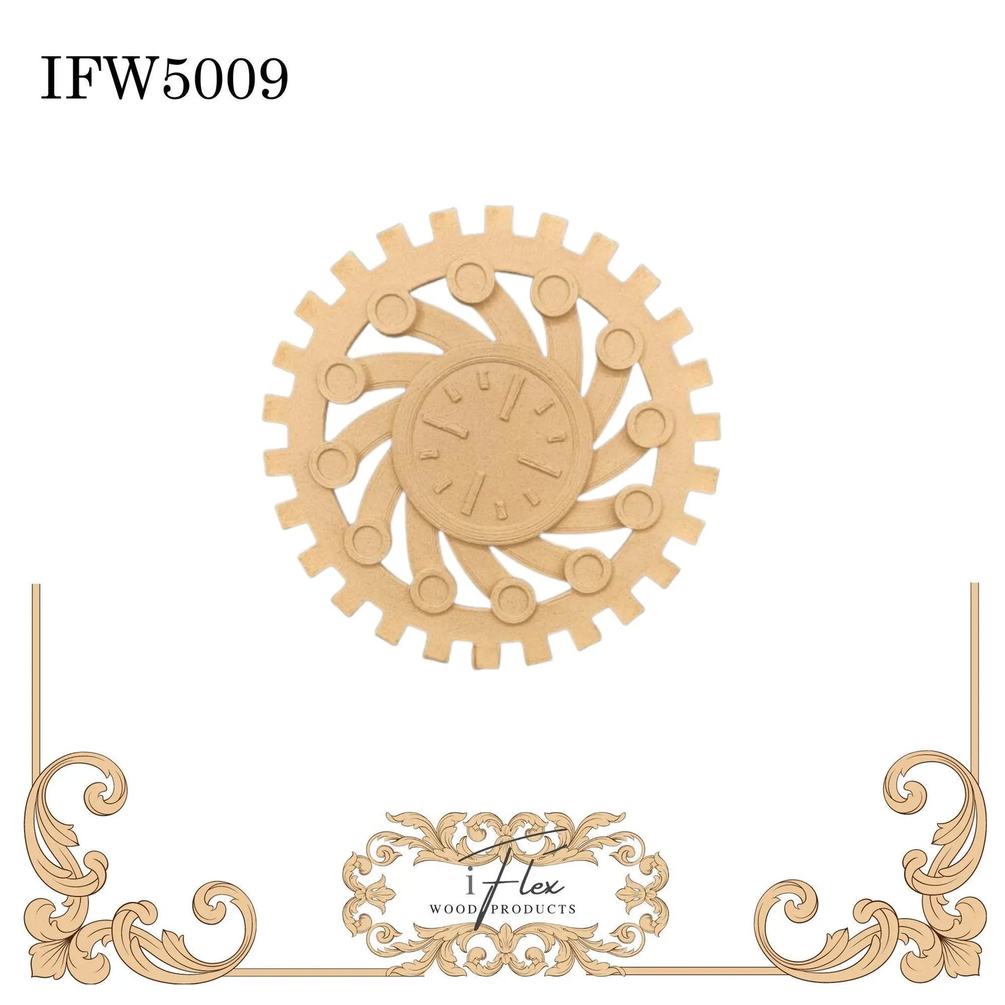 IFW 5009 iFlex Wood Products steampunk, gear Flexible Pliable Embellishment