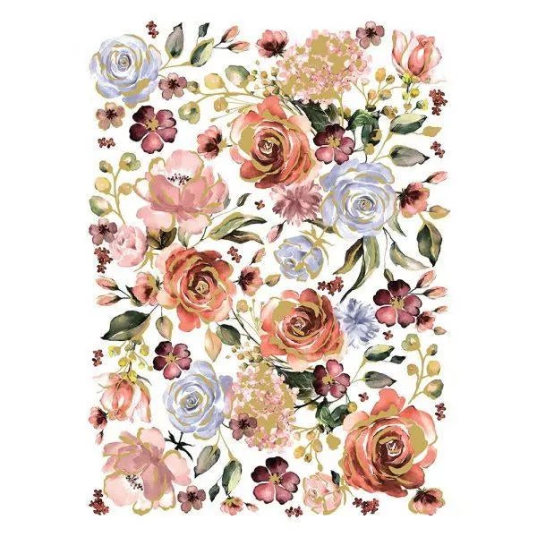 ROSE & ROUGE – REDESIGN DECOR TRANSFER® -DESIGN SIZE 24″ X 35″, CUT INTO 3 SHEETS Prima Re-Design