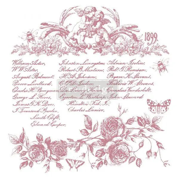 Re-Design with Prima Decor Clear-Cling Stamp - Floral Script - 12x12 Prima Re-Design
