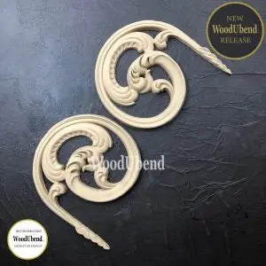 Woodubend Pair of scrolls wooden moulding 6010
