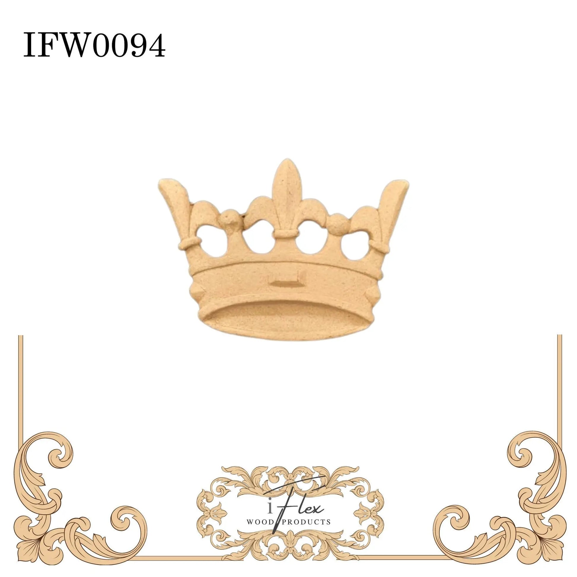 IFW 0094 iFlex Wood Products Crown, Misc bendable mouldings, flexible, wooden appliques