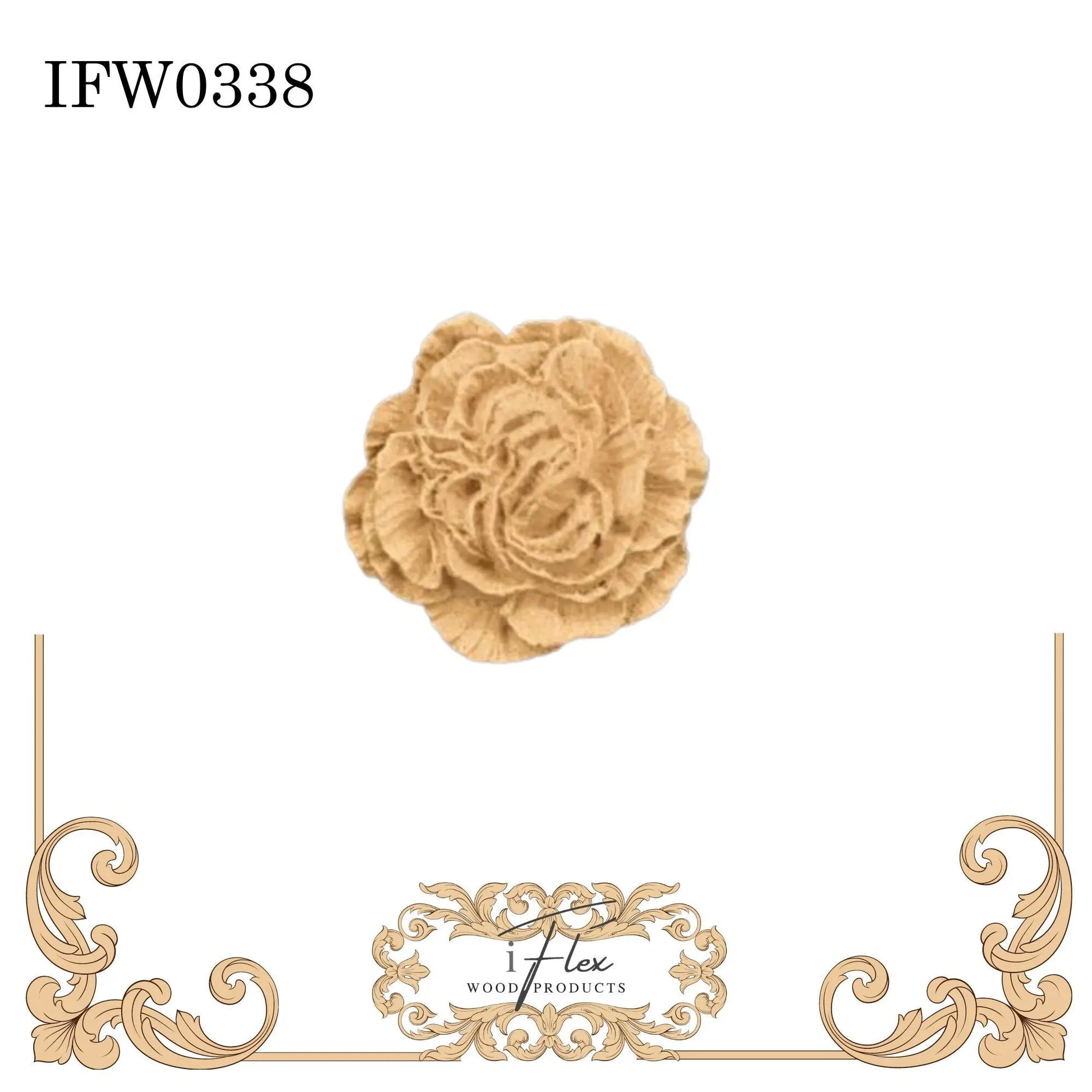 IFW 0338  iFlex Wood Products Flower bendable mouldings, flexible, wooden appliques
