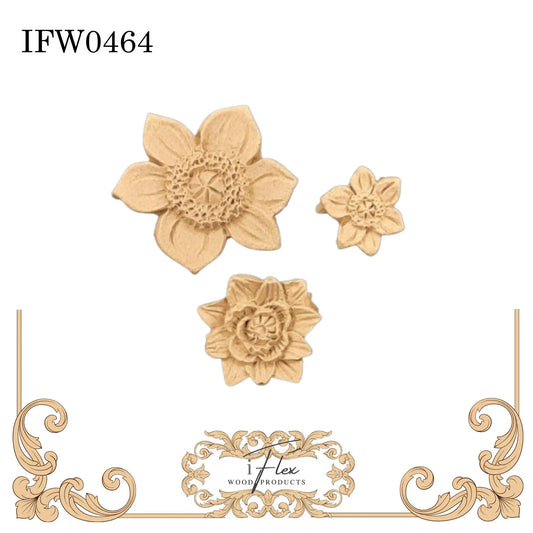 IFW 0464  iFlex Wood Products flower bendable mouldings, flexible, wooden appliques iFlex Wood Products