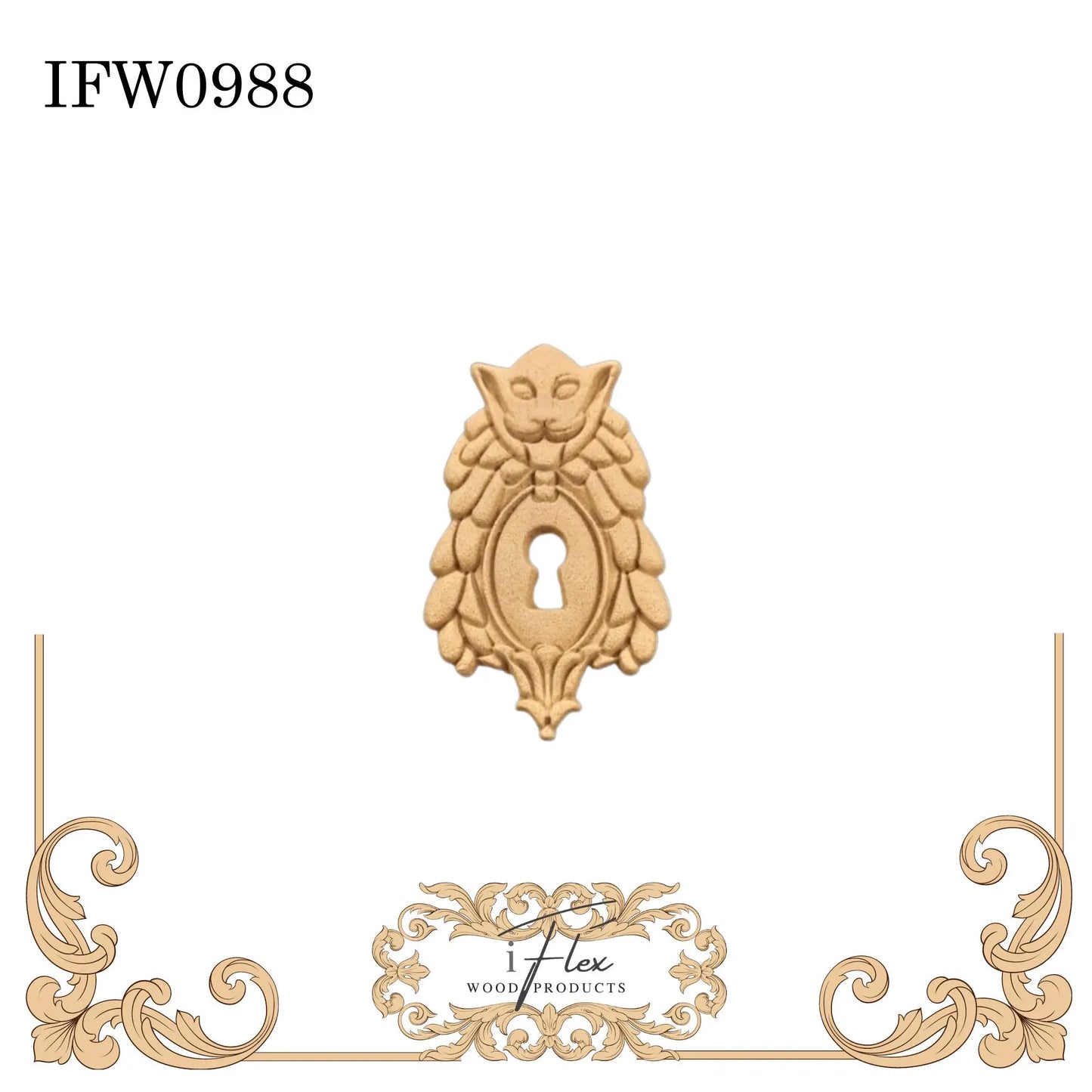 IFW 0988 iFlex Wood Products, bendable mouldings, flexible, wooden appliques, keyhole iFlex Wood Products