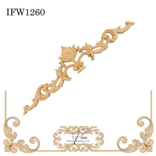 IFW 1260 iFlex Wood Products, bendable mouldings, flexible, wooden appliques, pediment, architectural piece iFlex Wood Products