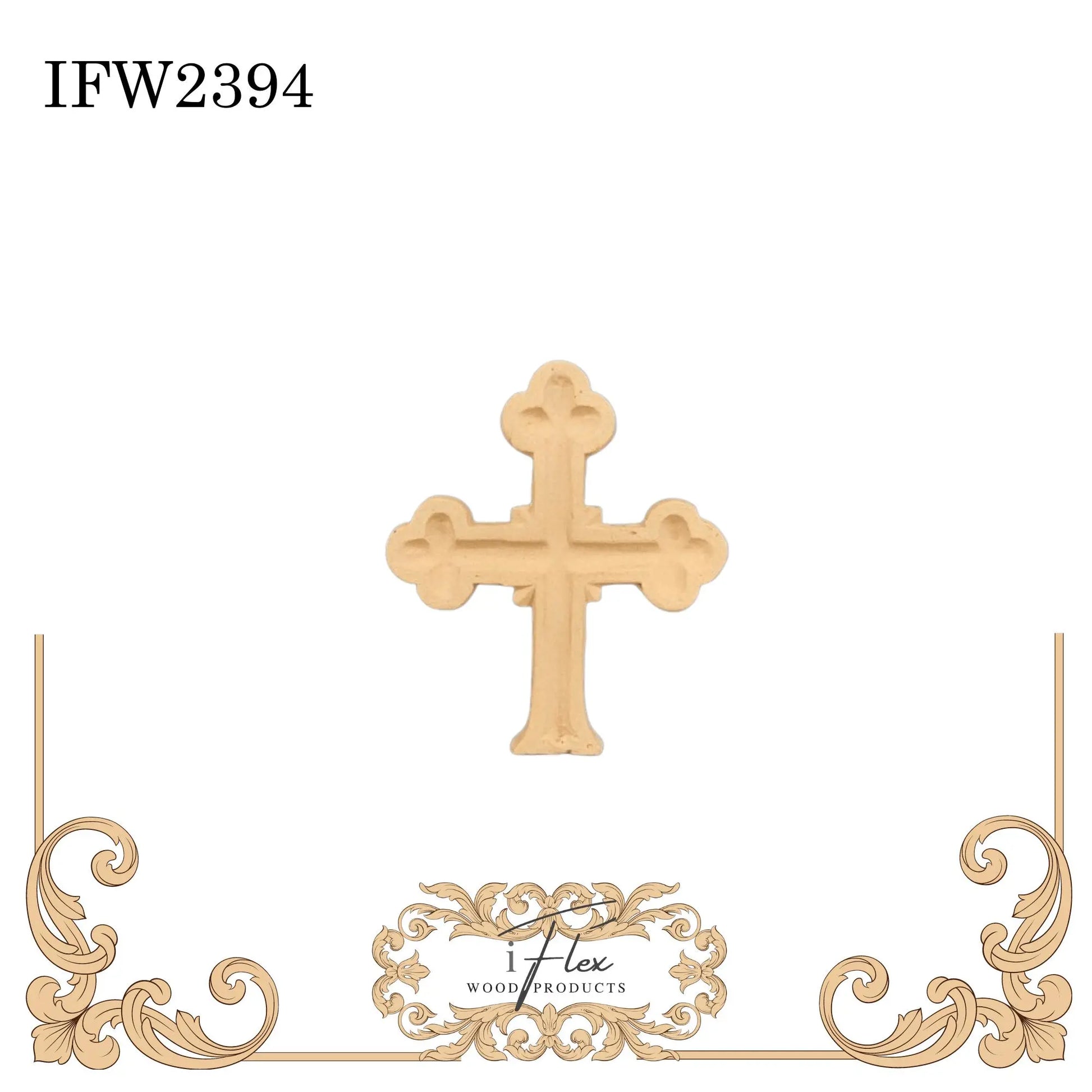 IFW 2394 iFlex Wood Products, bendable mouldings, flexible, wooden appliques, cross, misc iFlex Wood Products