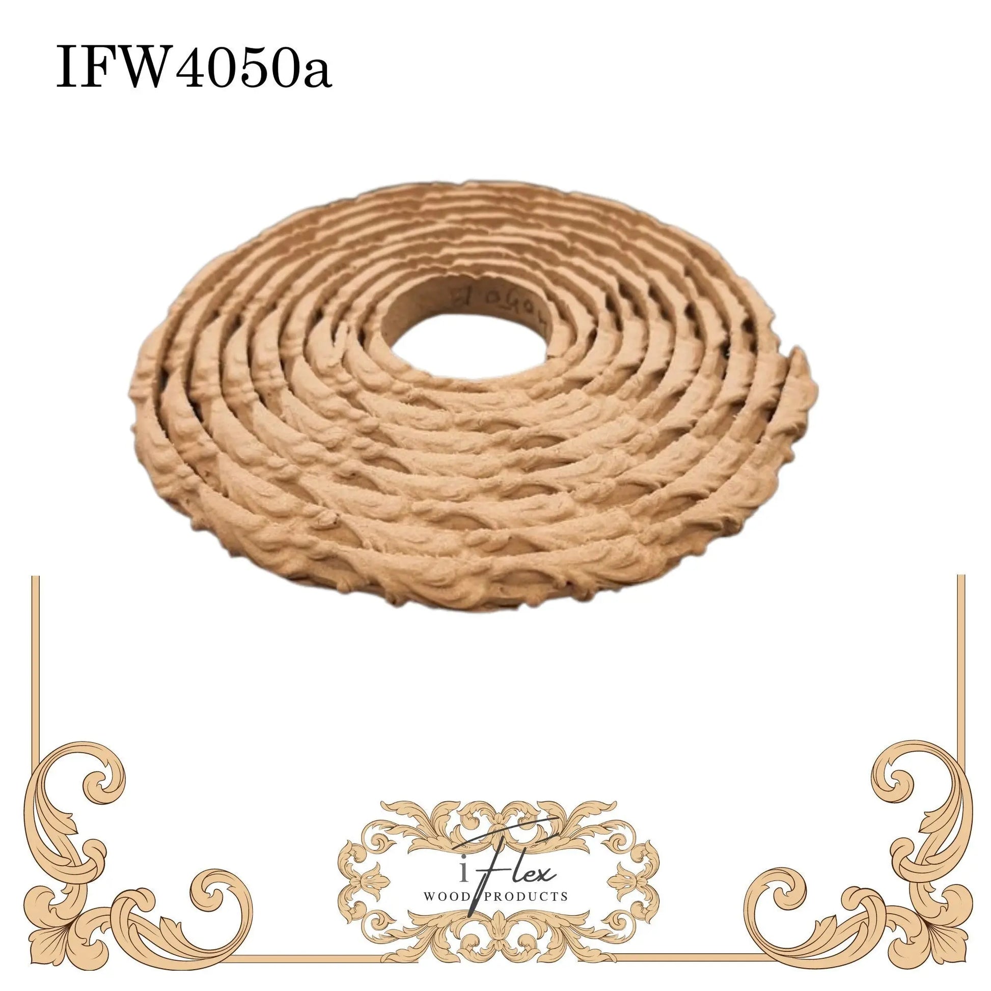 IFW 4050A Leaf trim 84.65&quot; x .35&quot; Flexible trim moulding