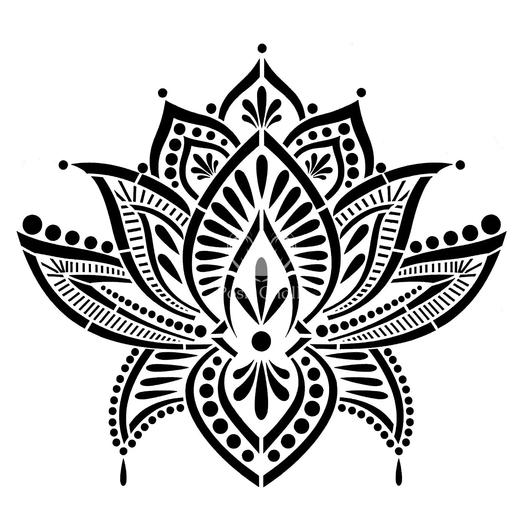LOTUS BLOSSOM Stencil Posh Chalk