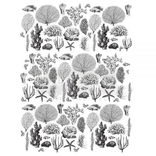 REDESIGN DECOR TRANSFERS® – COASTAL SEA LIFE – TOTAL SHEET SIZE 26″ X 34″, CUT INTO 3 SHEETS Prima Re-Design