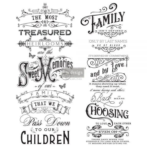 REDESIGN DECOR TRANSFERS® – FAMILY HEIRLOOMS – TOTAL SHEET SIZE 24″ X 29″, CUT INTO 2 SHEETS Prima Re-Design