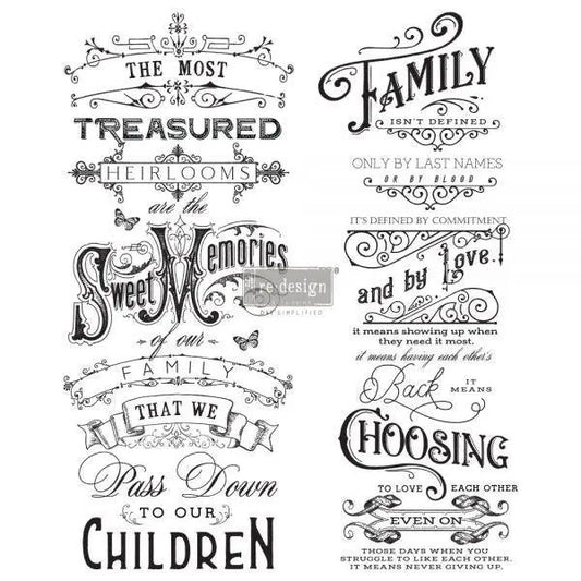 REDESIGN DECOR TRANSFERS® – FAMILY HEIRLOOMS – TOTAL SHEET SIZE 24″ X 29″, CUT INTO 2 SHEETS Prima Re-Design