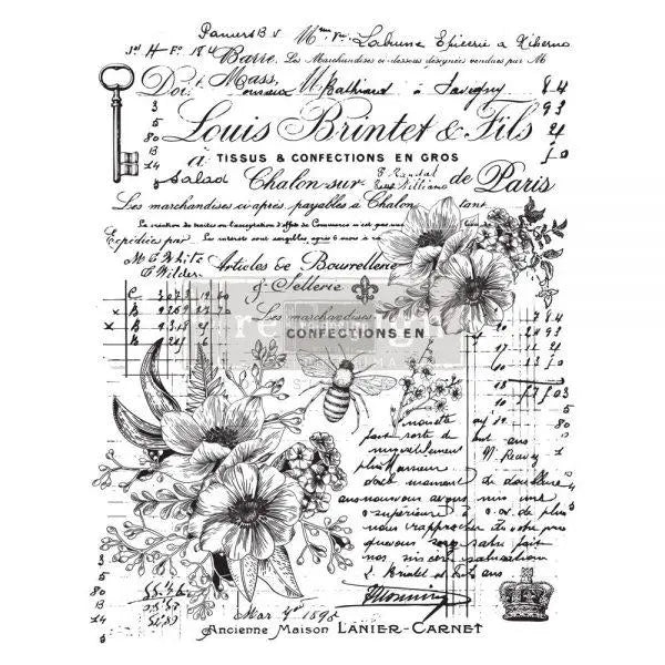 REDESIGN DECOR TRANSFERS® – LOVELY LEDGER – DESIGN SIZE 24″ X 31″, CUT INTO 3 SHEETS Prima Re-Design