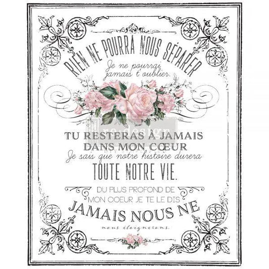 REDESIGN DECOR TRANSFERS® – MY HEART – TOTAL SHEET SIZE 24″X 35″, CUT INTO 3 SHEETS Prima Re-Design