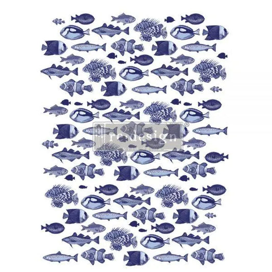 REDESIGN DECOR TRANSFERS® – SALTWATER LIFE – TOTAL SHEET SIZE 24″X 35″, CUT INTO 3 SHEETS Prima Re-Design