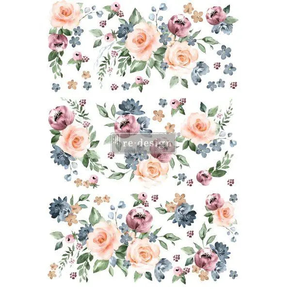 WATERCOLOR BLOOM – TOTAL SHEET SIZE 24″X35″, CUT INTO 3 SHEETS Prima Re-Design