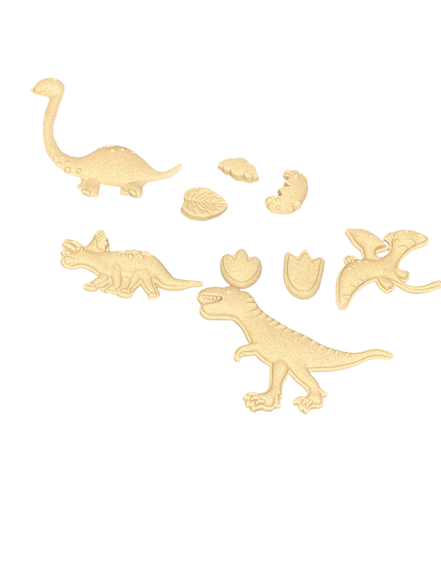 Flexible Pliable Embellishment IFW 2475 Set of Dinosaurs with eggs 9 piece Crafting and scrapbooking size
