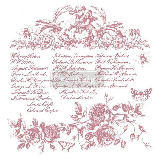 Re-Design with Prima  Decor Clear-Cling Stamp - Floral Script - 12x12