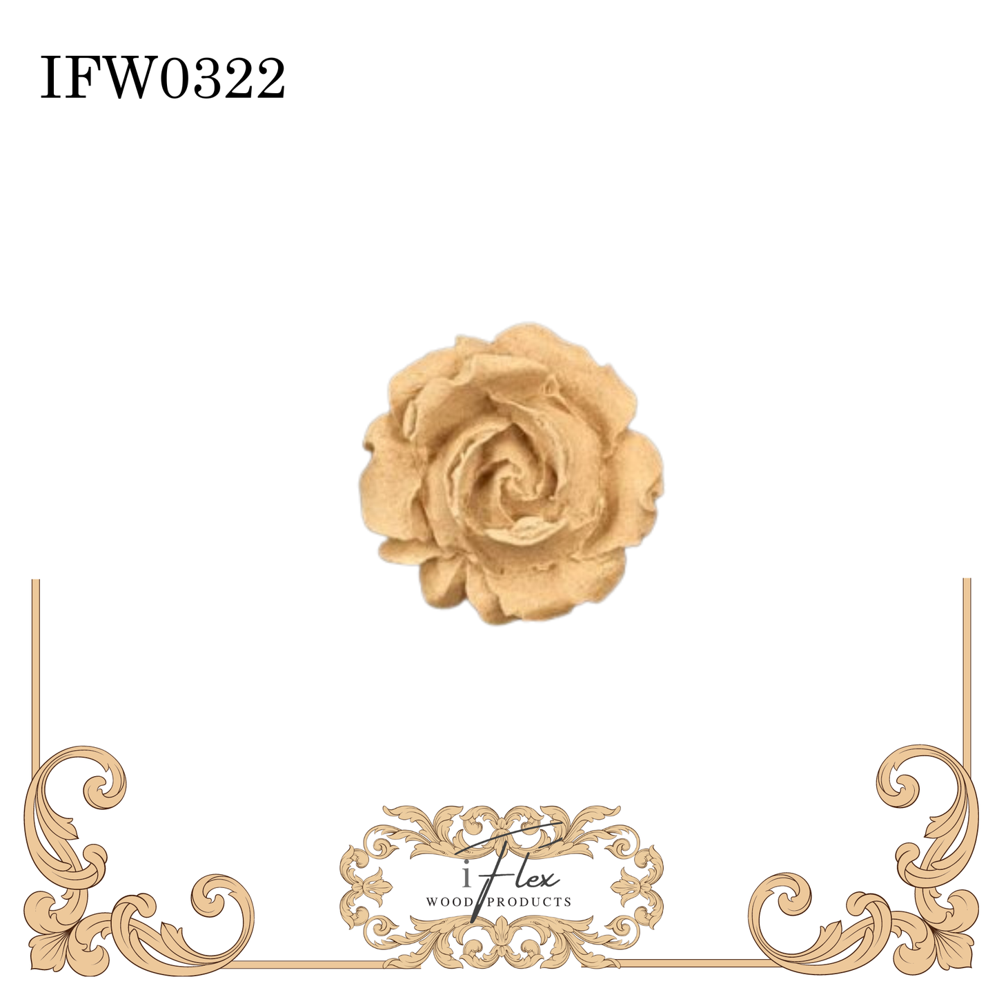 IFW 0322  iFlex Wood Products Flower bendable mouldings, flexible, wooden appliques