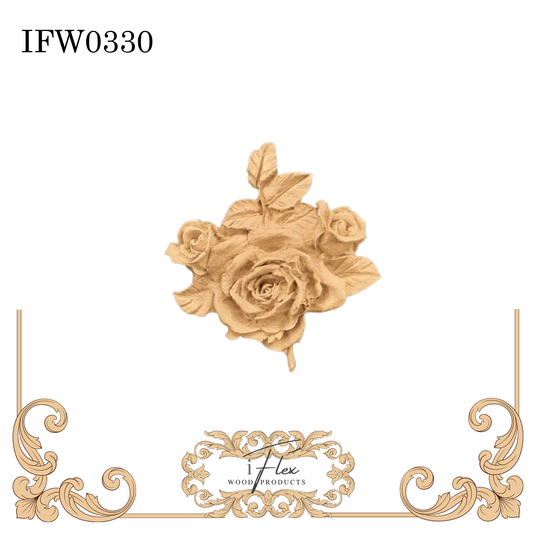 IFW 0330  iFlex Wood Products Flower bendable mouldings, flexible, wooden appliques