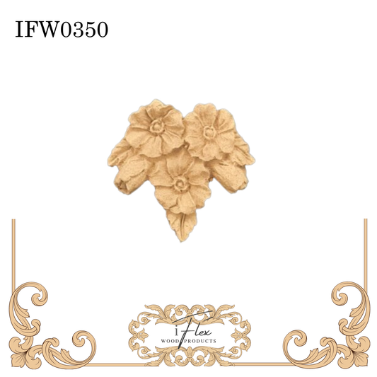 IFW 0350  iFlex Wood Products Flower bendable mouldings, flexible, wooden appliques