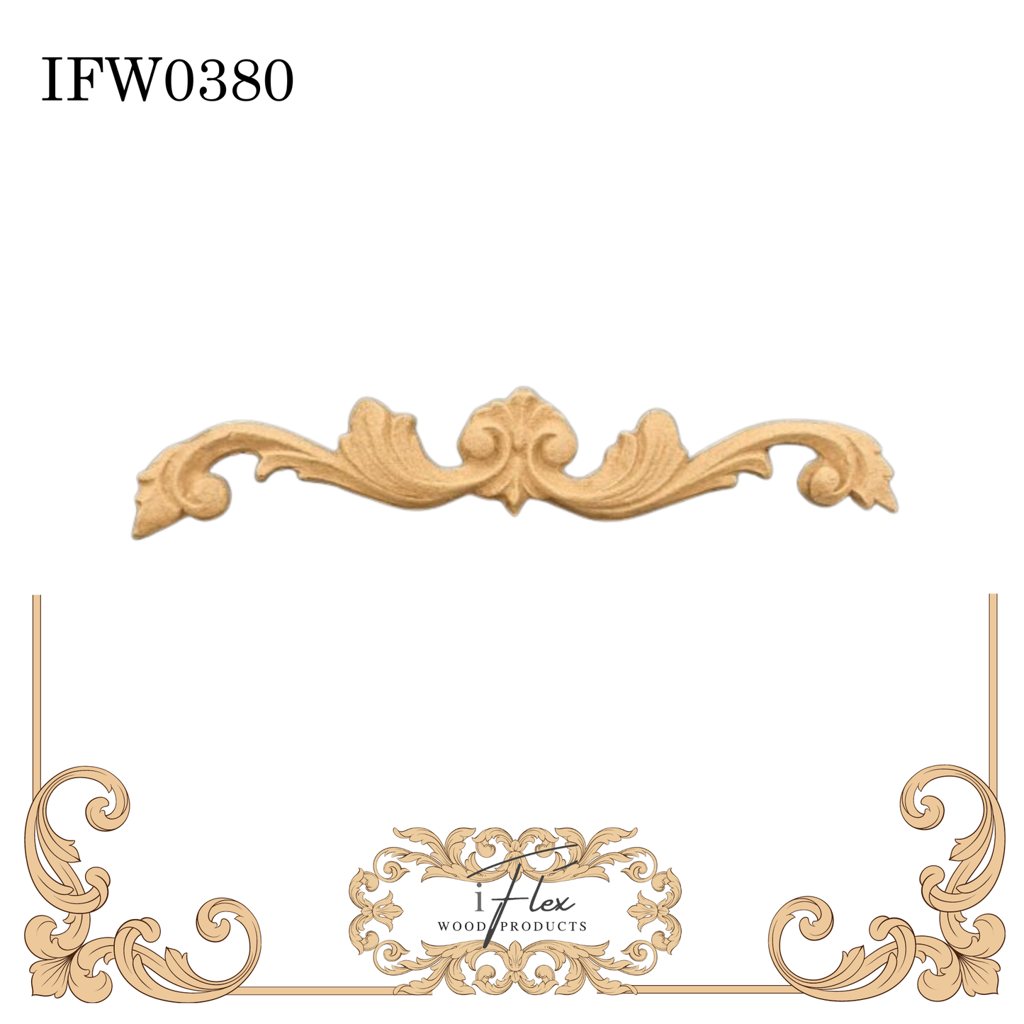 IFW 0380  iFlex Wood Products Pediment bendable mouldings, flexible, wooden appliques