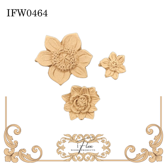 IFW 0464  iFlex Wood Products flower bendable mouldings, flexible, wooden appliques