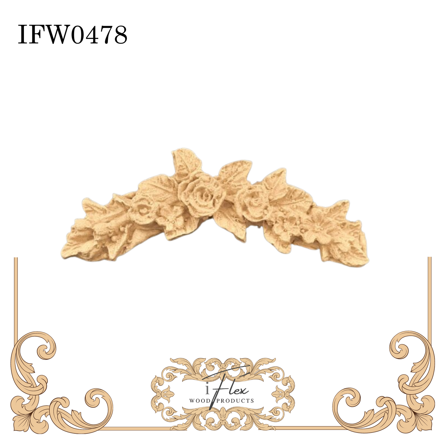 IFW 0478  iFlex Wood Products flower garland bendable mouldings, flexible, wooden appliques