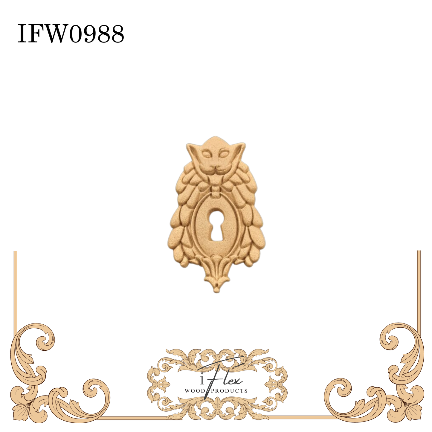 IFW 0988 iFlex Wood Products, bendable mouldings, flexible, wooden appliques, keyhole
