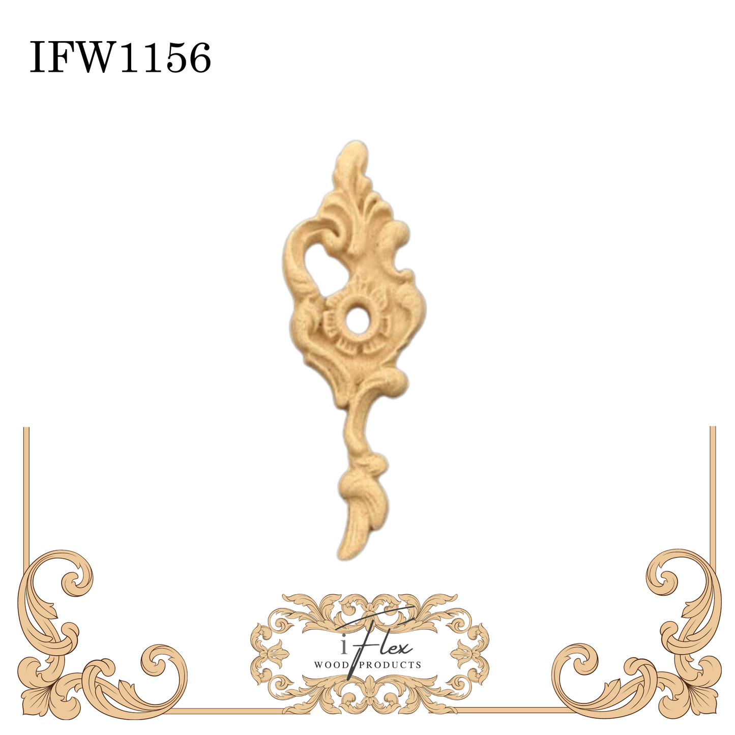 IFW 1156 iFlex Wood Products, bendable mouldings, flexible, wooden appliques, drop