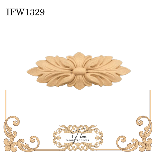 IFW 1329 iFlex Wood Products, bendable mouldings, flexible, wooden appliques, leaf bunch, flower