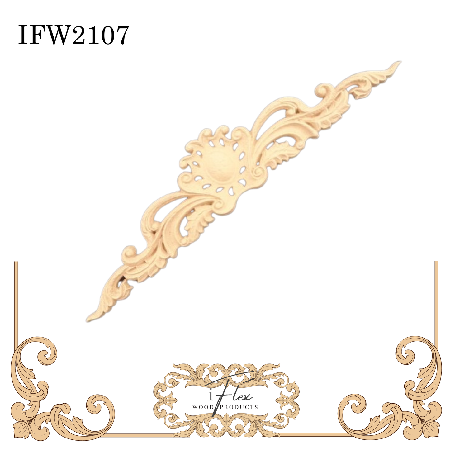 IFW 2107 iFlex Wood Products, bendable mouldings, flexible, wooden appliques, pediment