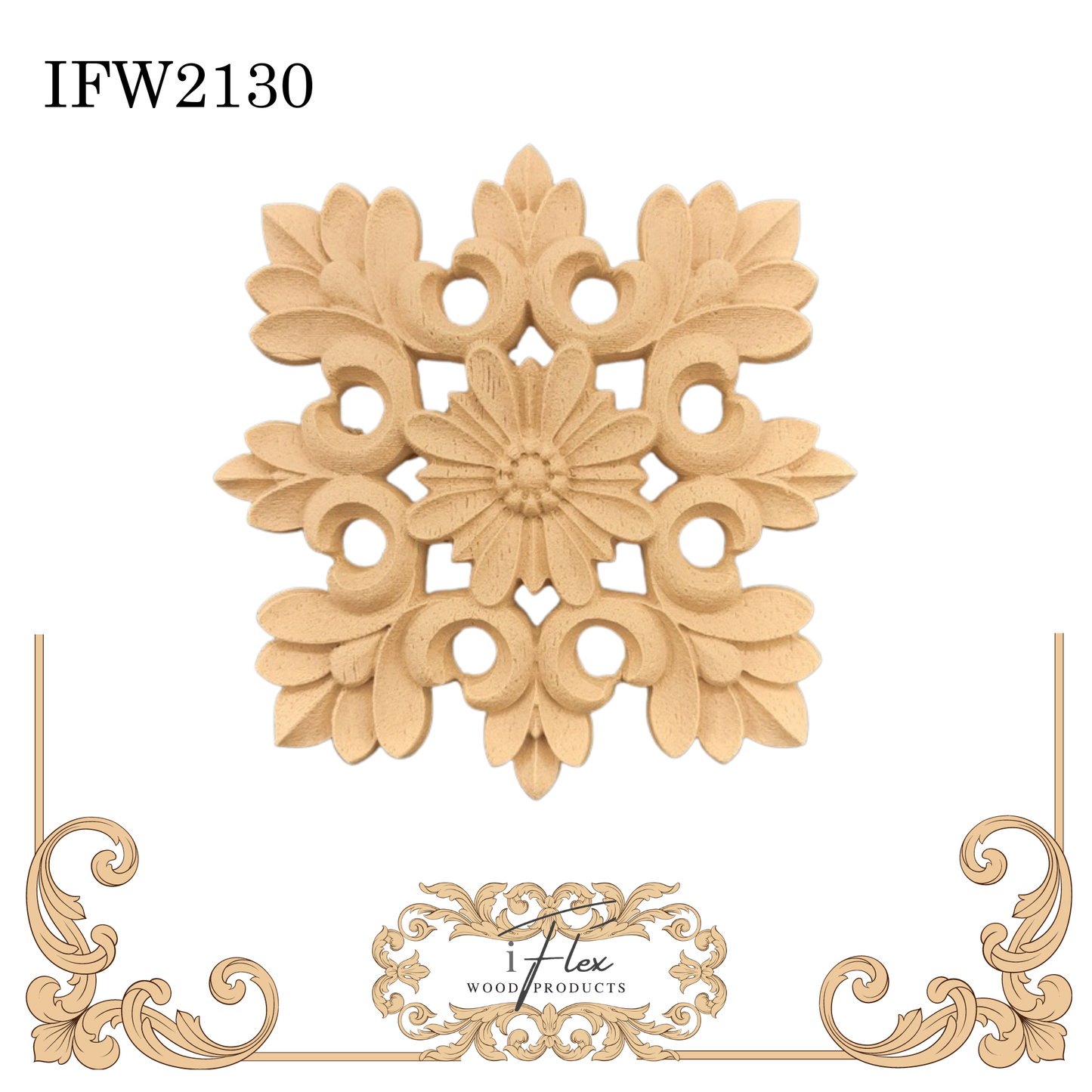 IFW 2130 iFlex Wood Products, bendable mouldings, flexible, wooden appliques, centerpiece